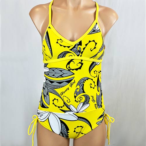 Joy Surf One Piece Tiare Nui Yellow - Honey Girl Waterwear